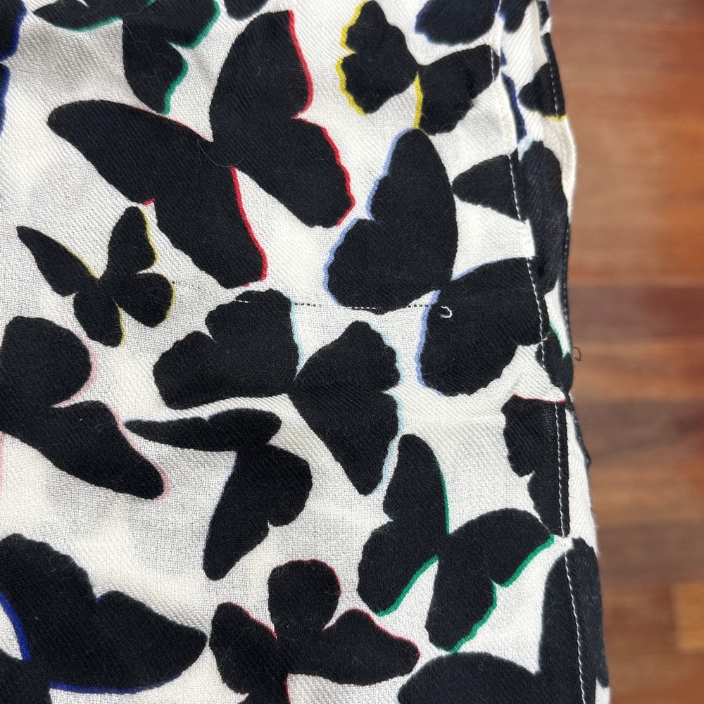 Kate Spade Black and White Butterfly Print Scarf - Picture 6 of 9